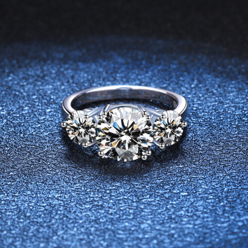 Nhẫn Nữ Cao Cấp Đính Kim Cương Moissanite 3 Carat Bạc S925 NHN035