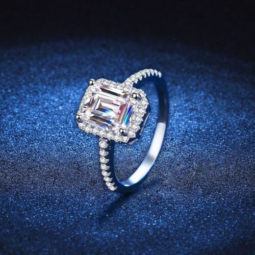 Nhẫn Bạc Đính Đá Lục Bảo Cao Cấp S925 NHN037 1 Carat