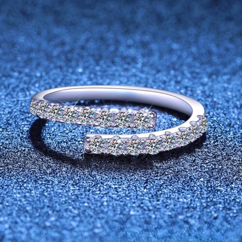 Nhẫn Cá Tính Nữ Đính Kim Cương Moissanite Bạc S925 NHN044