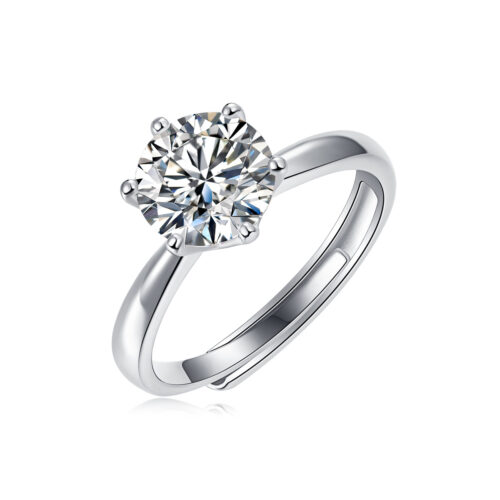 Nhẫn Nữ Cao Cấp Đính Kim Cương Moissanite Carat Bạc S925 NHN067 Nhẫn Sáu Chấu 5ct 11.0mm