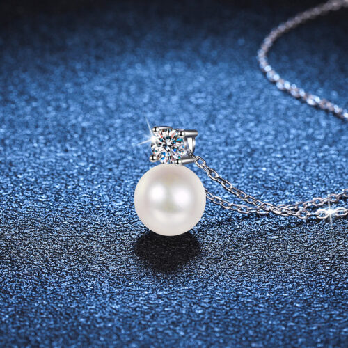Dây Chuyền Ngọc Trai Đính Kim Cương Moissanite Bạc S925 DCN037