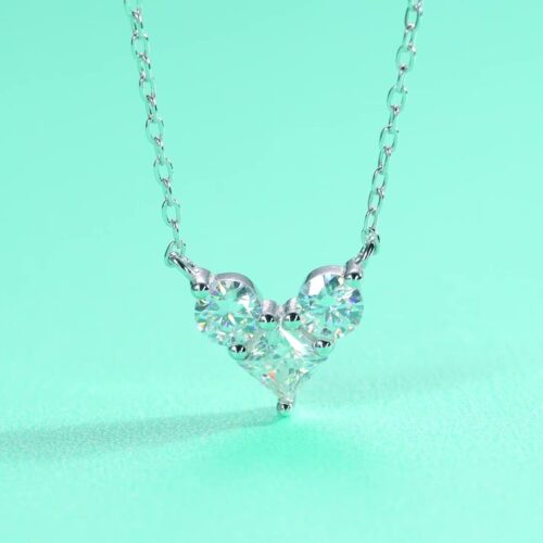 Vòng Cổ Đính 3 Viên Kim Cương Moissanite Bạc S925 DCN106