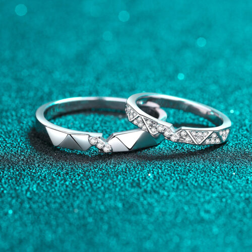 Nhẫn Đôi Trẻ Trung Đính Kim Cương Moissanite Bạc S925 NHC004 Nhẫn Nữ