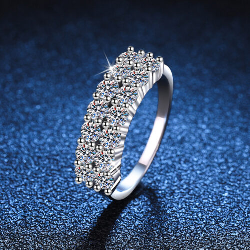 Nhẫn Kim Cương Cao Cấp Đính Kim Cương Moissanite 1.4 Carat Bạc S925 NHN036