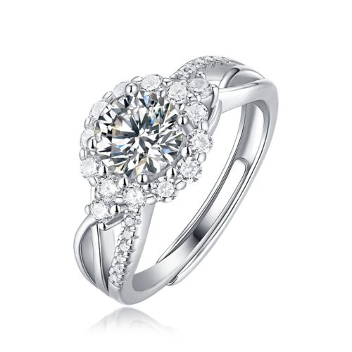 Nhẫn Kim Cương Moissanite 1 Carat Thiết Kế Tinh Xảo Bạc S925 NHN074 Nhẫn Sáu Chấu Đặc Biệt