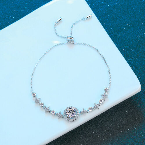 Vòng Tay Cao Cấp Đính Kim Cương Moissanite 1 Carat Bạc S925 VDN015 Mẫu 2