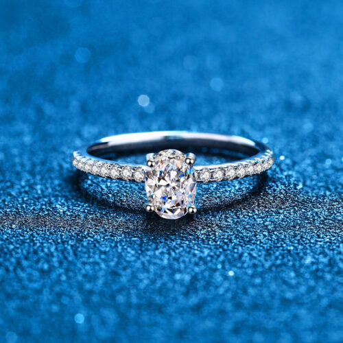 Nhẫn Nữ Sang Trọng Đính Kim Cương Moissanite 1 Carat Bạc S925 NHN041