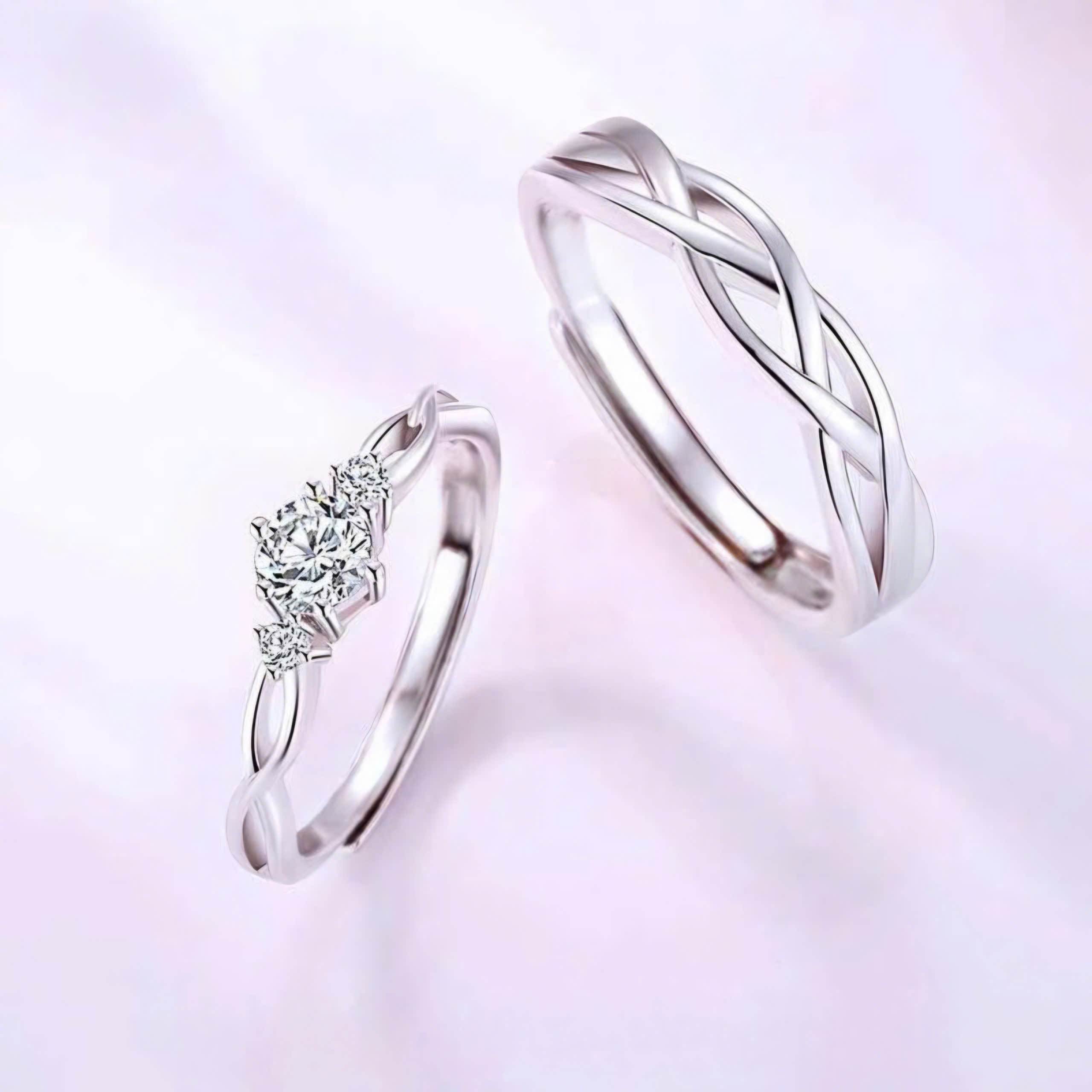 nhẫn bạc đính kim cương