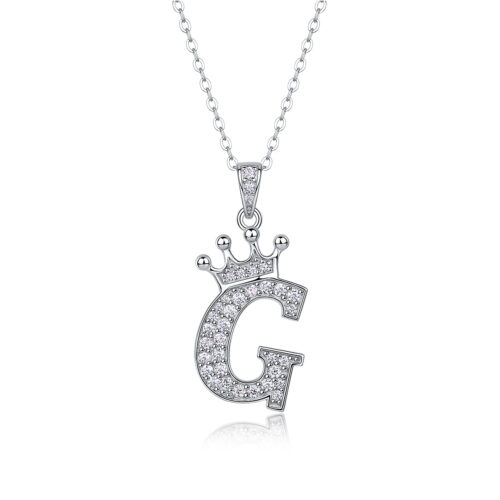 Dây Chuyền Chữ Cái Đính Kim Cương Moissanite Bạc S925 DCN092 Chữ G