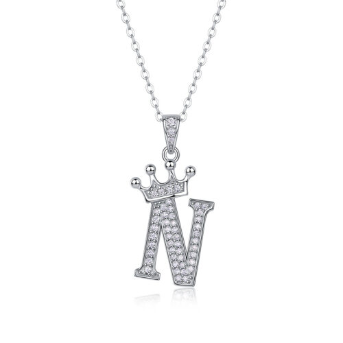 Dây Chuyền Chữ Cái Đính Kim Cương Moissanite Bạc S925 DCN092 Chữ M
