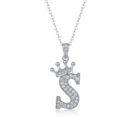Dây Chuyền Chữ Cái Đính Kim Cương Moissanite Bạc S925 DCN092 Chữ S
