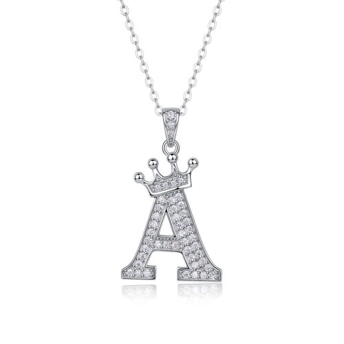 Dây Chuyền Chữ Cái Đính Kim Cương Moissanite Bạc S925 DCN092 Chữ E