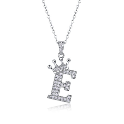 Dây Chuyền Chữ Cái Đính Kim Cương Moissanite Bạc S925 DCN092 Chữ E