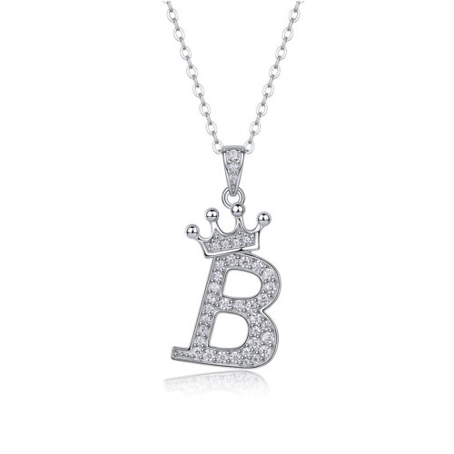Dây Chuyền Chữ Cái Đính Kim Cương Moissanite Bạc S925 DCN092 Chữ E