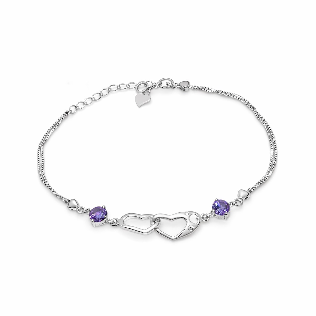 lắc chân bạc nữ đính đá