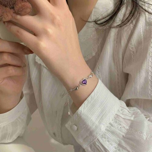 Lắc Tay Bạc Nữ Trái Tim Đôi Cánh S925 Tinh Xảo & Lãng Mạn VDS036