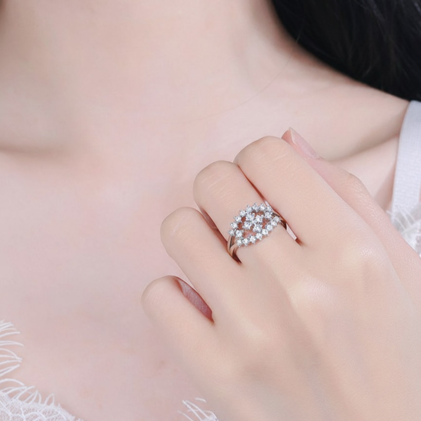 nhẫn bạc nữ đính đá