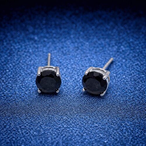 Khuyên Tai Bạc Nữ Đính Đá Phong Cách Tối Giản S925 BTS048