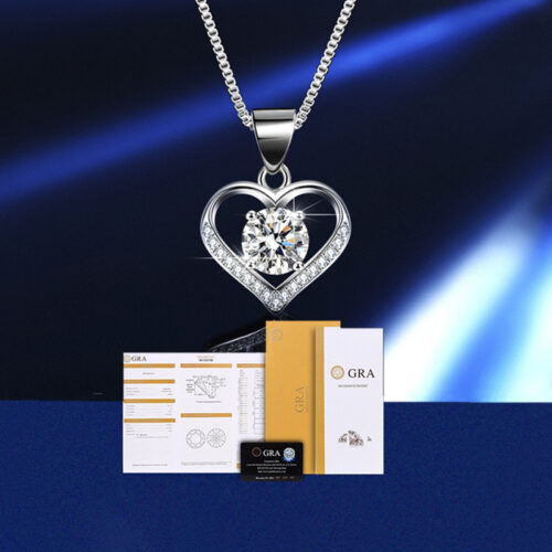 Dây Chuyền Nữ Hình Trái Tim Bạc S925 Đính Kim Cương Moissanite Xinh Xắn DCN126