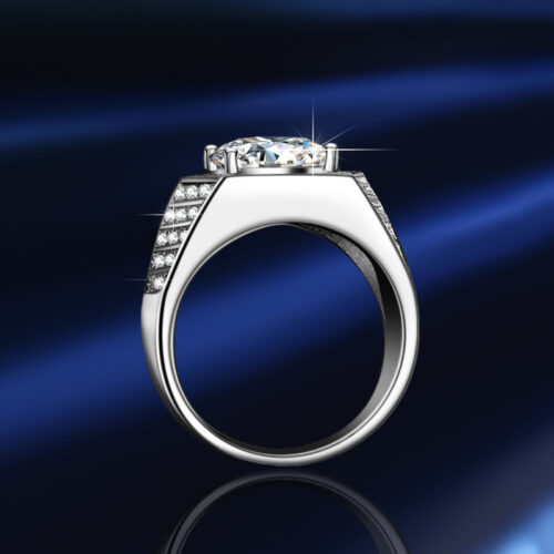 Nhẫn Bạc Nam Đính Kim Cương Moissanite 5 Carat Cao Cấp S925 – Thời Thượng & Đẳng Cấp NHB131 BTJZ-060-1 Bạc