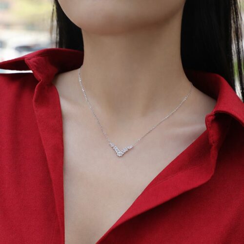 Dây Chuyền Nữ Đính Đá Thiết Kế tinh Xảo Bạc S925 DCS019
