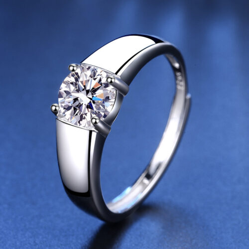 Nhẫn Bạc Nam Đính Đá Zircon 1 Carat Sang Trọng S925 NHB127