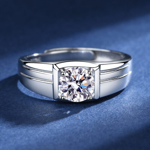 Nhẫn Kim Cương Nam Đính Moissanite 1 Carat Thời Thượng Bạc S925 NHB129