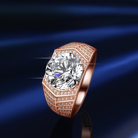 Nhẫn Bạc Nam Đính Đá Zircon Cao Cấp S925 – Thời Thượng & Đẳng Cấp NHB131 BTJZ-060-2 Vàng Hồng
