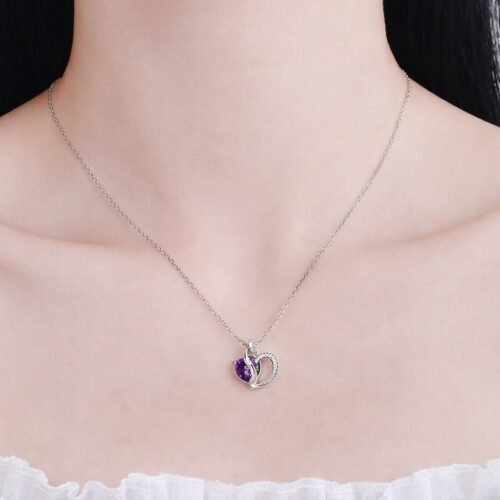Vòng Cổ Nữ Hình Trái Tim Đính Đá Bạc S925 Sang Trọng & Quý Phái DCS067