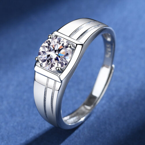 Nhẫn Kim Cương Nam Đính Moissanite 1 Carat Thời Thượng Bạc S925 NHB129