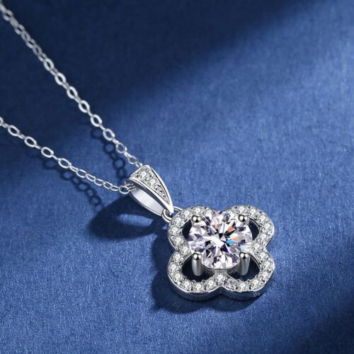 Dây Chuyền Cỏ Bốn Lá May Mắn Đính Đá Zircon Bạc S925 Cao Cấp DCN117