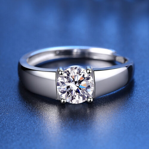 Nhẫn Bạc Nam Đính Đá Zircon 1 Carat Sang Trọng S925 NHB127