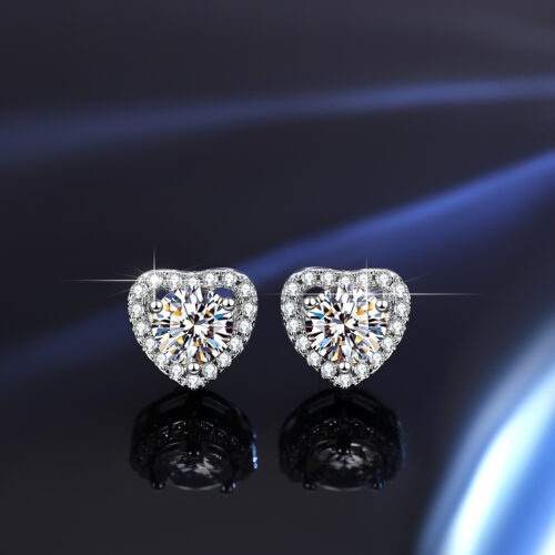 Bông Tai Nữ Hình Trái Tim Bạc S925 Đính Đá Quý Zircon Xinh Xắn & Ngọt Ngào BTN085