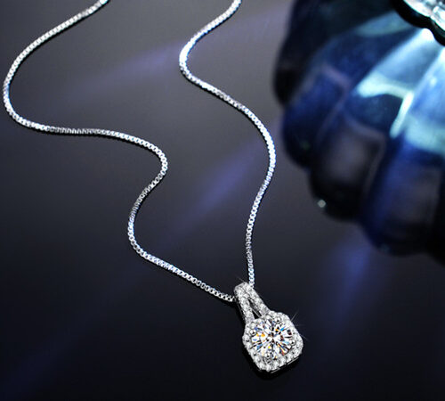 Dây Chuyền Nữ Mặt Hình Vuông Đính Đá Quý Zircon Cao Cấp S925 DCN121