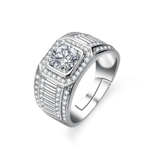 Nhẫn Nam Đính Đá Quý Bạc S925 – Phong Cách Cá Tính & Mạnh Mẽ NHB135 Moissanite