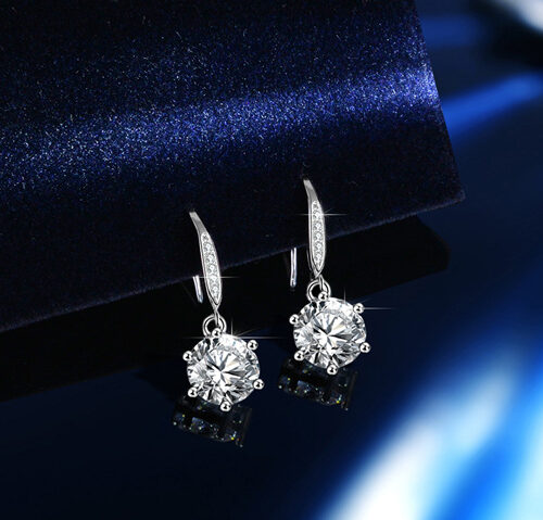 Bông Tai Bạc Cao Cấp Nữ Đính Đá Quý Zircon S925 Tinh Tế & Sang Trọng BTN084