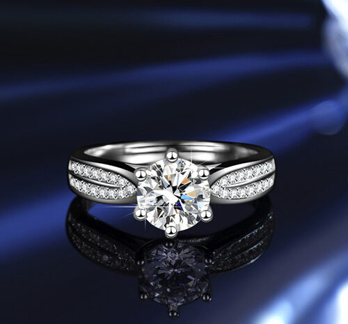 Nhẫn Bạc Nữ Đính Kim Cương Moissanite 1 Carat Tinh Xảo Thời Thượng S925 NHN099 BTJZ-002