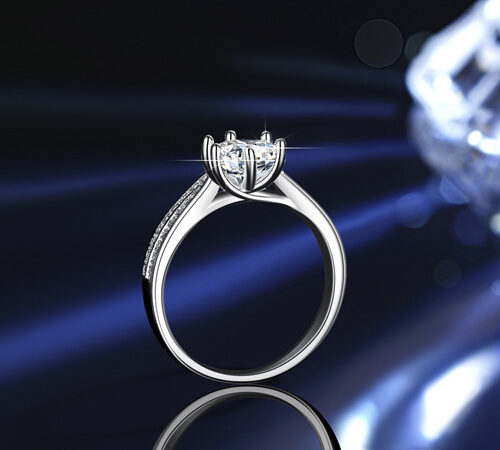 Nhẫn Bạc Nữ Đính Kim Cương Moissanite 1 Carat Tinh Xảo Thời Thượng S925 NHN099 BTJZ-002