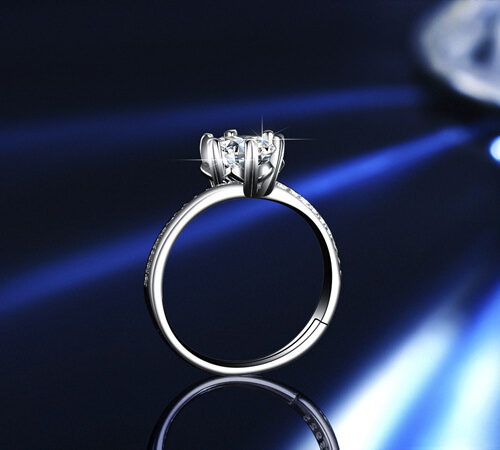 Nhẫn Nữ Bạc Cao Cấp Đính Kim Cương Moissanite 1 Carat Thời Thượng S925 NHN091 BTJZ-007