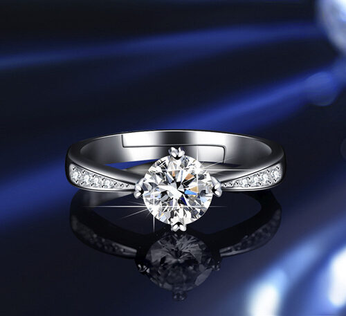 Nhẫn Nữ Bạc Cao Cấp Đính Kim Cương Moissanite 1 Carat Thời Thượng S925 NHN090 BTJZ-011