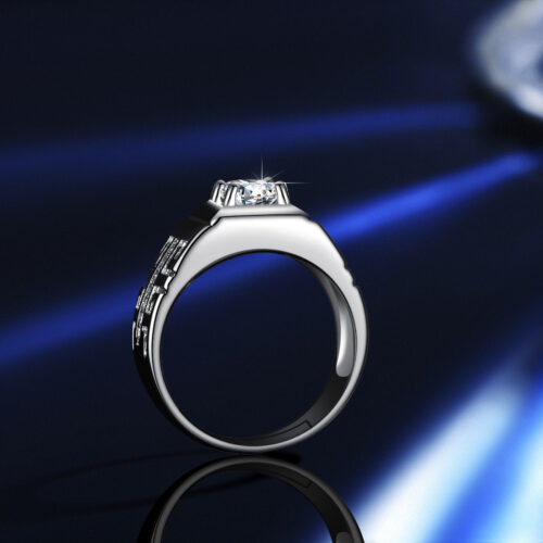 Nhẫn Bạc Nam Cao Cấp Đính Đá Moissanite 1 Carat Sang Trọng Thời Thượng S925 NHB138 BTJZ-020