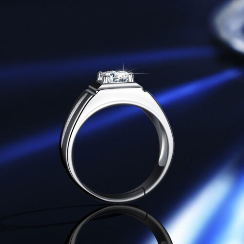 Nhẫn Bạc Nam Cao Cấp Đính Đá Moissanite 1 Carat Sang Trọng Thời Thượng S925 NHB139 BTJZ-021