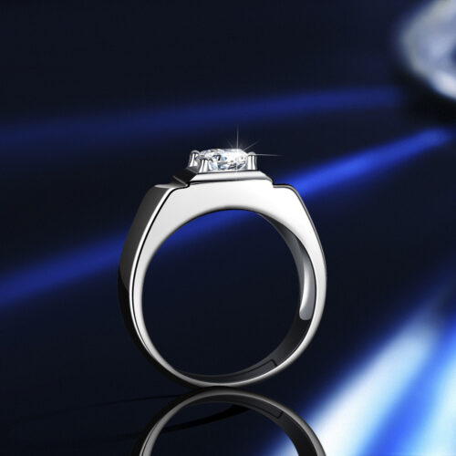 Nhẫn Bạc Nam Đính Đá Moissanite 1 Carat Cao Cấp Cổ Điển S925 NHB140 BTJZ-022