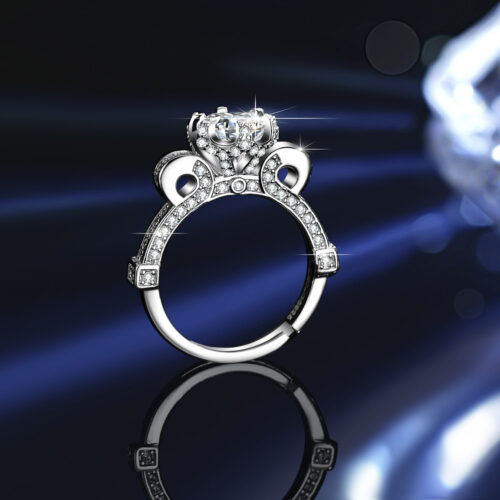 Nhẫn Bạc Đính Kim Cương Moissanite Nữ Cao Cấp Thiết Kế Tinh Xảo S925 NHN092 BTJZ-035