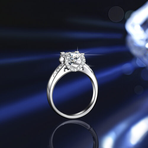 Nhẫn Bạc Đính Kim Cương Moissanite Nữ Cao Cấp Thiết Kế Tinh Xảo S925 NHN093 BTJZ-038