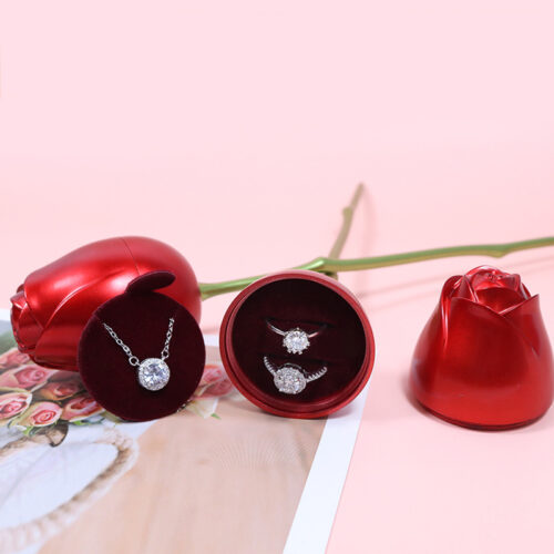Hộp Trang Sức Lãng Mạn Hoa Hồng Kim Loại HQ018