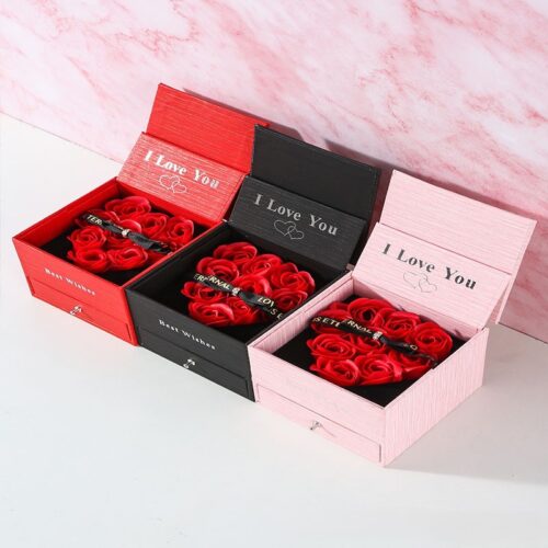 Hộp Quà Hoa Hồng Tình Yêu HQ021 Màu Đỏ