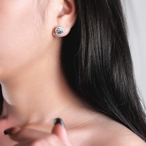 Bộ Trang Sức Đính Đá Quý Zircon Mặt Tròn Tinh Tế Bạc S925 STN007