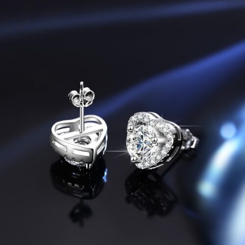 Bộ Trang Sức Bạc Hình Trái Tim Đính Đá Quý Zircon Cao Cấp Bạc S925 STN011
