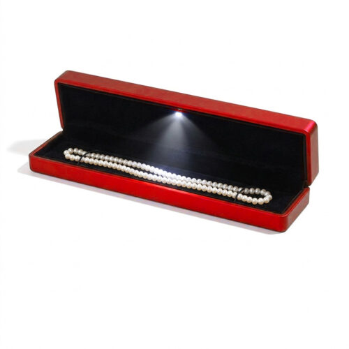 Hộp Trang Sức Đèn Led Đựng Dây Chuyền Mẫu Dài HQ008 Màu Xanh